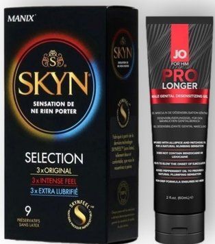 Набір з SKYN Selection (9 шт)  + Пролонгатор System JO Prolonger Gel (60 мл) SOS8859 фото