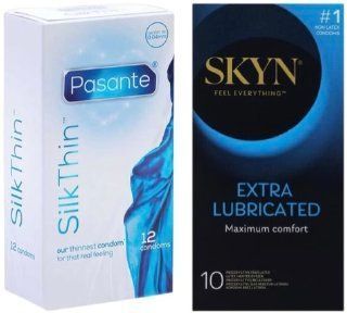 Набор с Skyn Exstra Lube 10 штук + Pasante Silk Thin 12 шт SOS8093 фото