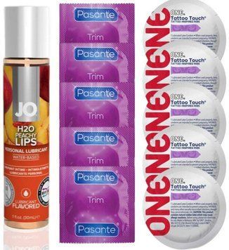 Набор 10 шт Pasante TRIM и ONE Tattoo Touch + System JO H2O &mdash; Peachy Lips (30 мл) SOS4881 фото