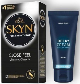 Набір з SKYN Close Feel (10 шт) + Пролонгатор Boners Delay Cream 100 мл SOS8946 фото