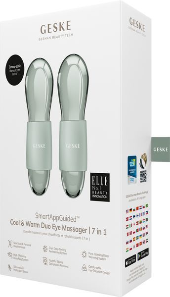 Подвійний масажер для очей GESKE Cool&Warm Duo Eye Massager 7в1 green HB0321 фото