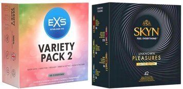 Набор с SKYN Pleasures, 42 шт +  EXS Variety pack 2, набір 48 штук SOS7943 фото