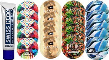 Набор из Swiss Navy Water-Based 10 мл + ONERibs + ONE Vanish + ONETattoo + ONE Mint SOS8505 фото