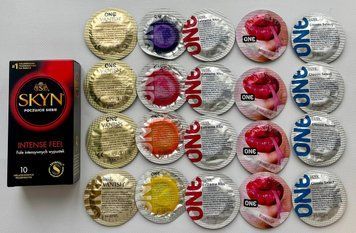 Набор 30 штук Skyn ​​Intense Feel + ONE Color Sensations, Extreme Ribs, Vanish, Flavor Waves, Classic SOS2250 фото