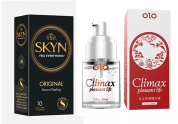 SKYN Original 10 штук + збуджуючий гель OLO Climax pleasant lift  SOS9 фото