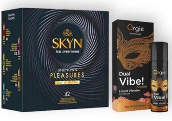 SKYN Pleasures, 42 шт + DUAL VIBE!, 15 мл Orgie Sex on the beach SOS6927 фото