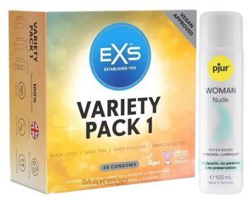 Набор EXS Variety pack 1 (48 шт) + pjur Woman Nude 100 мл SOS13418 фото