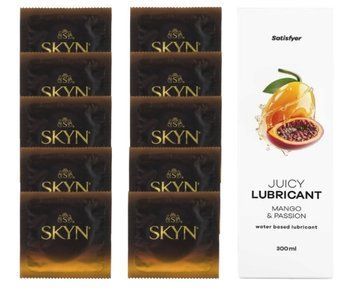 Комплект SKYN passion daiquiri 10 шт. + Лубрикант Satisfyer Juicy Lubricant Mango & Passion 300 мл SOS12616 фото