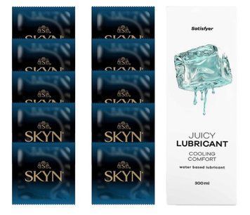 Комплект SKYN Extra Lube 10 шт. + Лубрикант Satisfyer Juicy Lubricant Cooling Comfort 300 мл SOS12566 фото