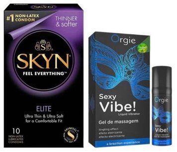 Набор из SKYN Elite (10 шт) + Жидкий вибратор Orgie Sexy Vibe (15 мл) SOS9716 фото