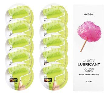 Комплект ONE Color 10 шт. + Лубрикант Satisfyer Juicy Lubricant Cotton Candy (300 мл) SOS12364 фото