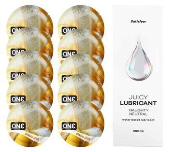 ONE Banana Split 10шт. + Лубрикант Satisfyer Naughty Neutral 300 мл SOS12464 фото