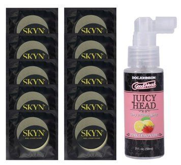 Комплект SKYN Pina Colada 10 шт + Doc Johnson GoodHead Tingle Spray Pink Lemonade (59 мл) SOS13709 фото