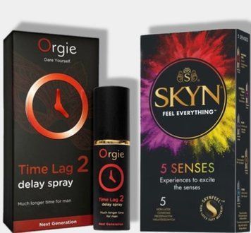 SKYN 5 Senses 5 шт + Пролонгатор TIME LAG 2, 10 мл SOS5807 фото