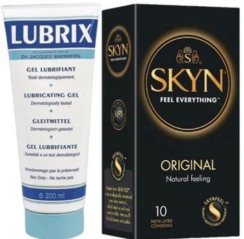 Набор из Лубриканта на водной основе Lubrix (200 мл) + SKYN Original 10 шт. SOS8802 фото
