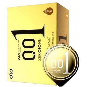 OLO 0.01 jelly box condoms gold, пролонгирующие с точечным рельефом 10 шт OL61 фото