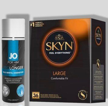 SKYN Large 36 шт + Пролонгатор System JO Prolonger Spray with Benzocaine (60 мл) SOS5321 фото