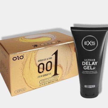 OLO 0.01 Ice Durable Gold 10 шт + Пролонгатор EXS Delay Gel Ultra+ 100ml SOS5947 фото