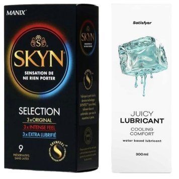 Набір Лубрикант Satisfyer Cooling Comfort 300 мл + Skyn Selection 9 шт. SOS12784 фото