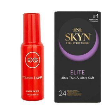Набір Skyn Elite 24 шт + Лубрикант EXS Strawberry Lube 100 мл SOS4340 фото