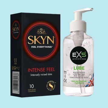 Набір SKYN Intense Feel 10 шт та Лубрикант EXS Aloe 250 мл (прозорий) SOS4390 фото