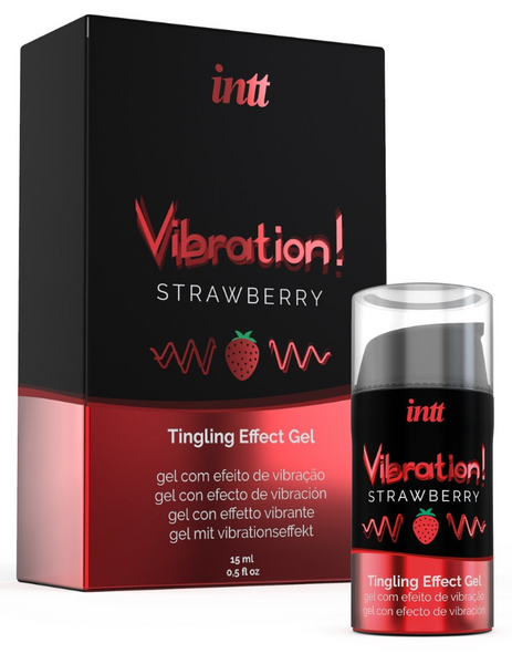 Жидкий вибратор со вкусом клубники INTT Strawberry Vibration (15 мл) &ndash; с эффектом пульсации и согревания SO2921 фото