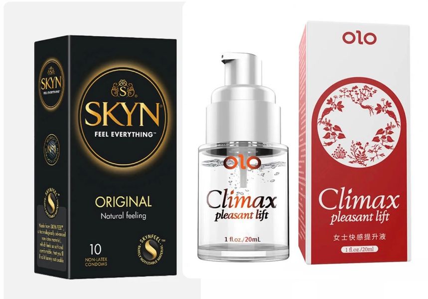 SKYN Original 10 штук + возбуждающий гель OLO Climax pleasant lift OLO Climax pleasant lift  SOS9 фото