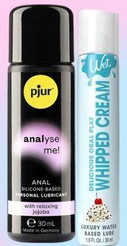 Набор лубрикантов pjur analyse me! Relaxing jojoba silicone 30 мл + Wet Oral Play Whipped Cream (30 мл) LB612 фото