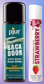 Набор лубрикантов pjur backdoor Regenerating 30 мл + Wet Oral Play Strawberry (30 мл) LB541 фото