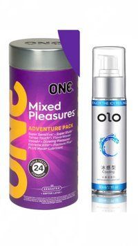 ONE Mixed Pleasures 24 шт та Лубрикант OLO Охолоджуючий 60 мл SOS638 фото