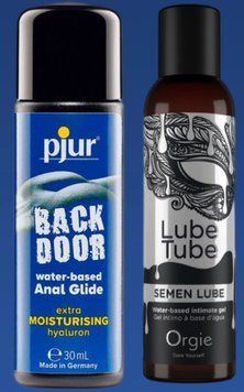Набор лубрикантов pjur backdoor Comfort water glide 30 мл + SEMEN LUBE intimate gel, 150 мл Orgie LB342 фото