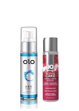 Набор - Лубрикант OLO Cooling 60 мл (охлаждающий) и Лубрикант System JO H2O &mdash; Red Velvet Cake 60 мл LB5 фото