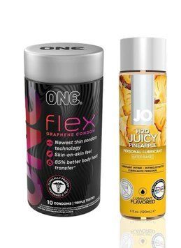 ONE Flex 10 шт. + Cмазка на водной основе System JO H2O &mdash; Juicy Pineapple (120 мл)  SOS6390 фото