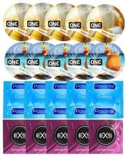Набор 20 шт ONE Banana Split + ONE Island Punch + Pasante Cooling + EXS Extra Thick SOS7216 фото