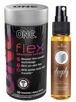 Комплект Набір 10 штук ONE Flex графен + Спрей  Sensuva &mdash; Deeply Love You Chocolate Coconut (29 мл)   SOS6244 фото