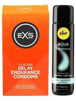 Набор EXS Delay (12 шт) + pjur Aqua Panthenol 100 мл SOS13469 фото