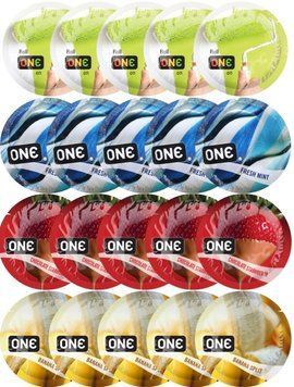 Набор с 20 шт ONE Color Sensations + ONE Fresh Mint + ONE Chocolate Strawberry + ONE Banana Split SOS8221 фото