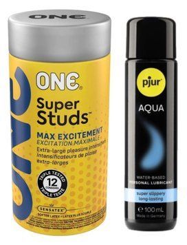 Комплект 12 шт ONE Super Studs + Pjur Aqua 100 мл SOS13119 фото