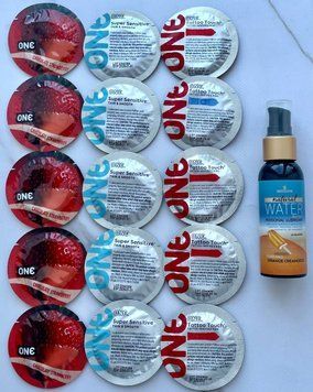 Набор 15 штук ONE Super Sensitive, Tattoo Touch, Flavor Waves + Sensuva Natural Water-Based Orange Creamsicle (57 мл) SOS3903 фото