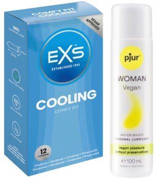 Комплект EXS Cooling 12 шт + Pjur Woman Vegan 100 мл SOS13619 фото