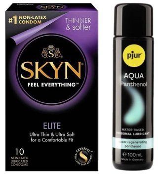 Комплект SKYN Elite 10 шт + Pjur Aqua Panthenol 100 мл SOS13169 фото