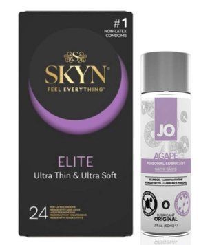 Набор SKYN Elite, 24 шт + лубрикант на водной основе System JO AGAPE ORIGINAL, 60 мл SKYN36 фото