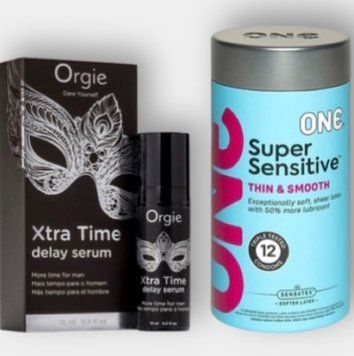 ONE Super Sensitive 12 шт - Пролонгатор Orgie Xtra Time Delay Serum, 15 мл SOS6291 фото
