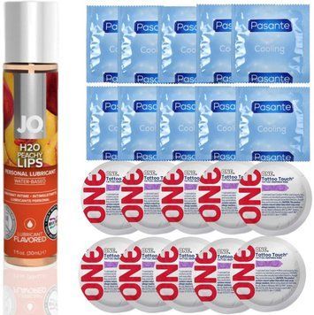 набор 20 шт Pasante + ONE + System JO H2O Peachy Lips (30 мл) SOS4640 фото