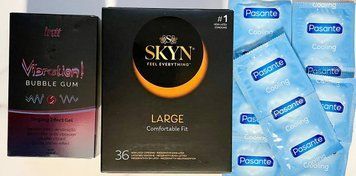Набор 46 шт SKYN Large &ndash; Pasante Cooling + Жидкий вибратор Intt Vibration Bubble Gum (15 мл) SOS1501 фото