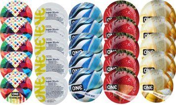 Набор с 25 шт One Extreme ribs + ONE Super Studs + ONE Fresh Mint + ONE Chocolate Strawberry + ONE Banana Split SOS8271 фото