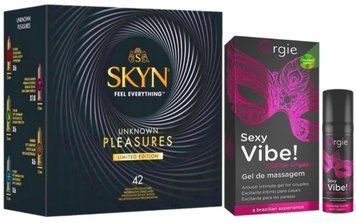 Набір з SKYN Pleasures (42 шт) + Рідкий вібратор Orgie Sexy Vibe (15 мл)  SOS10017 фото