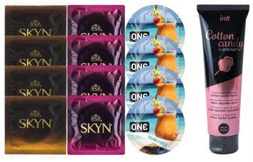 Комплект: Лубрикант Intt Cotton Candy (100 мл) + 8 шт SKYN + 4 шт ONE Island Punch SOS10415 фото