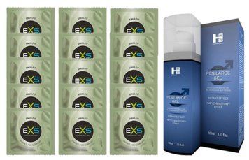 Комплект EXS Snug Fit 15 шт + SHS Penilarge Gel, 100 мл SOS14894 фото