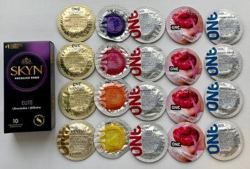 Набор 30 штук Skyn ​​Elite + ONE Color Sensations, Extreme Ribs, Vanish, Flavor Waves, Classic SOS2251 фото